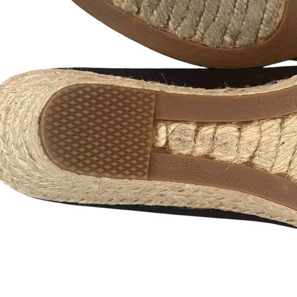 J Crew Canvas Espadrille Seville Platform Wedge Size 8 Heels Slip On Black - Picture 13 of 13